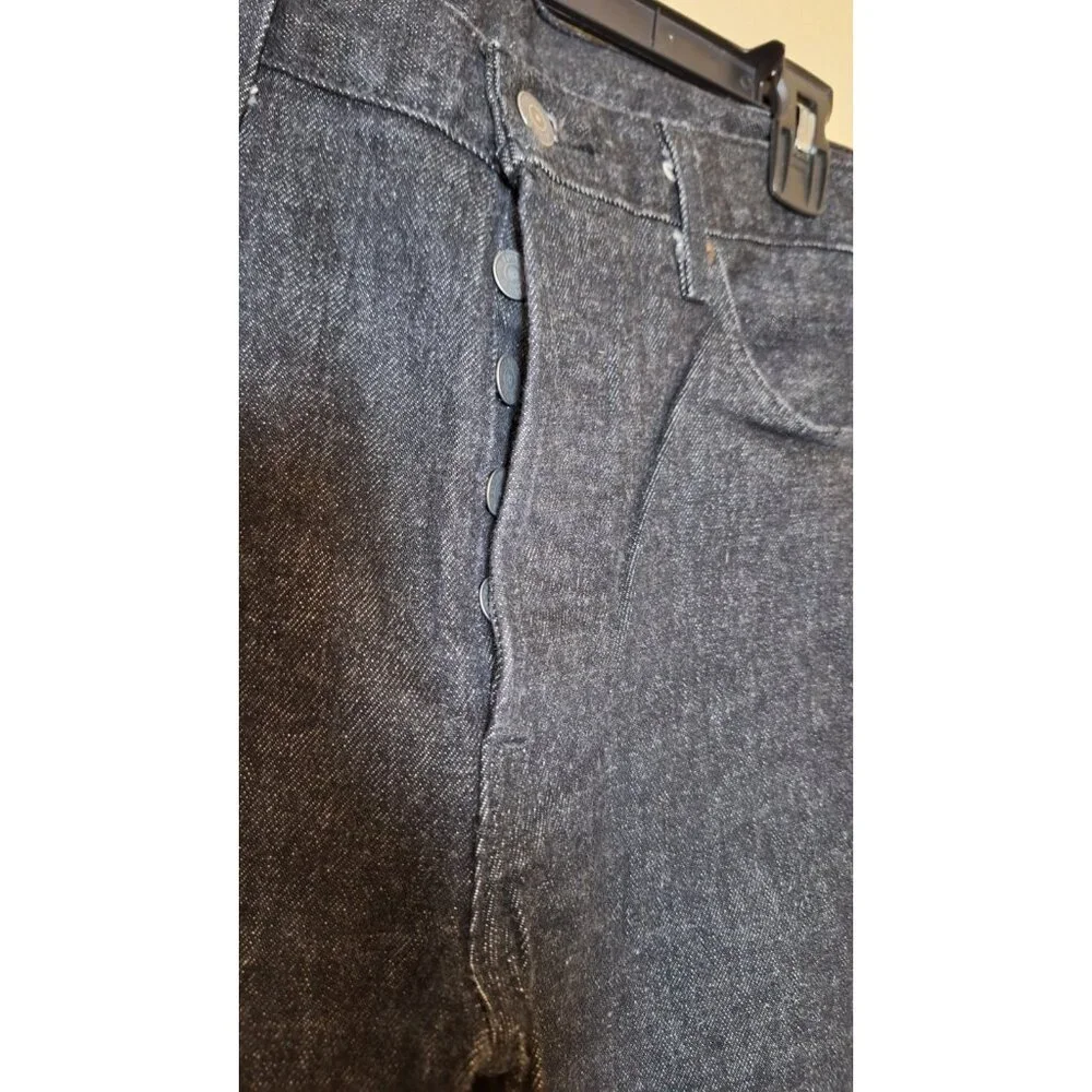 Levis 501 Jeans Mens 34X32 Black‎ Button Fly Straight Leg Cowboy Rancher